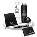 SAVRI Leather Personalized Advocate's Gift Set-Key-Chain,Black Water Bottle,Pen,Wallet & Diary-All Items Personalize With Advocate Name For Lawyers.